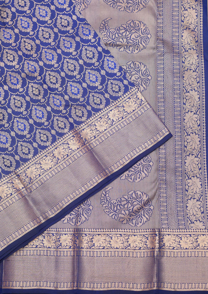 Royal Blue Zariwork (Gold) Pure Silk Silk_Saree