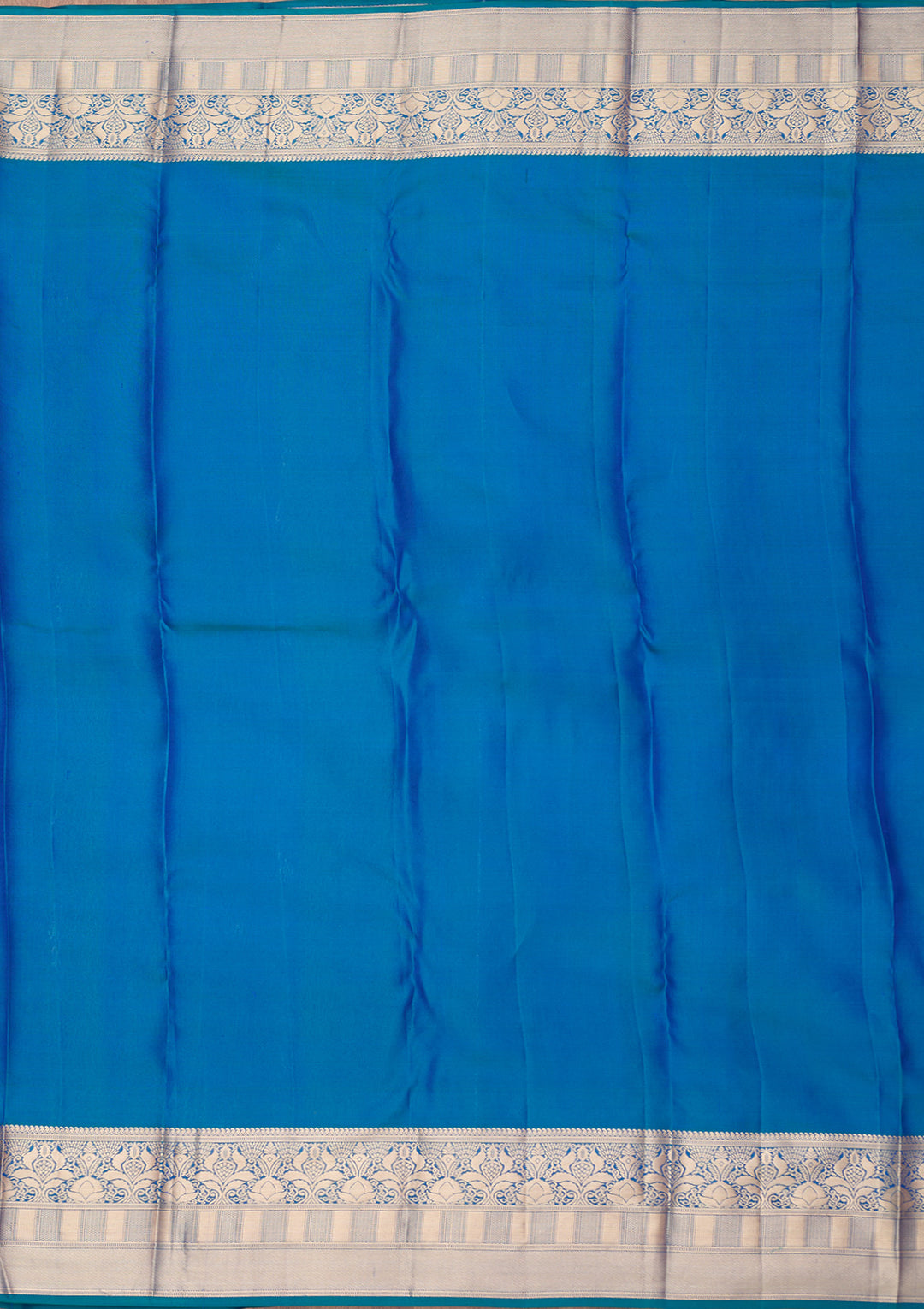 Peacock Blue Zariwork (Gold) Pure Silk Silk_Saree