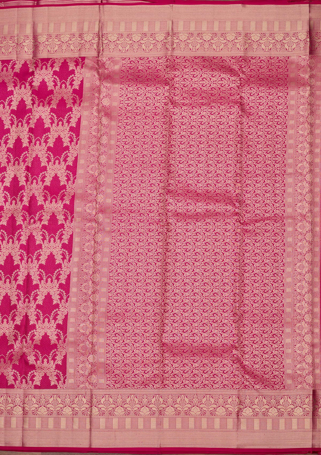 Rani Pink Zariwork Pure Silk Saree