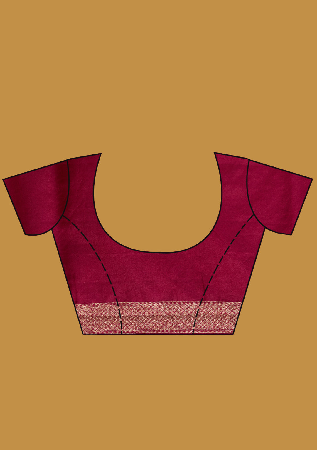 Wine Zariwork (Gold) Silk Silk Saree