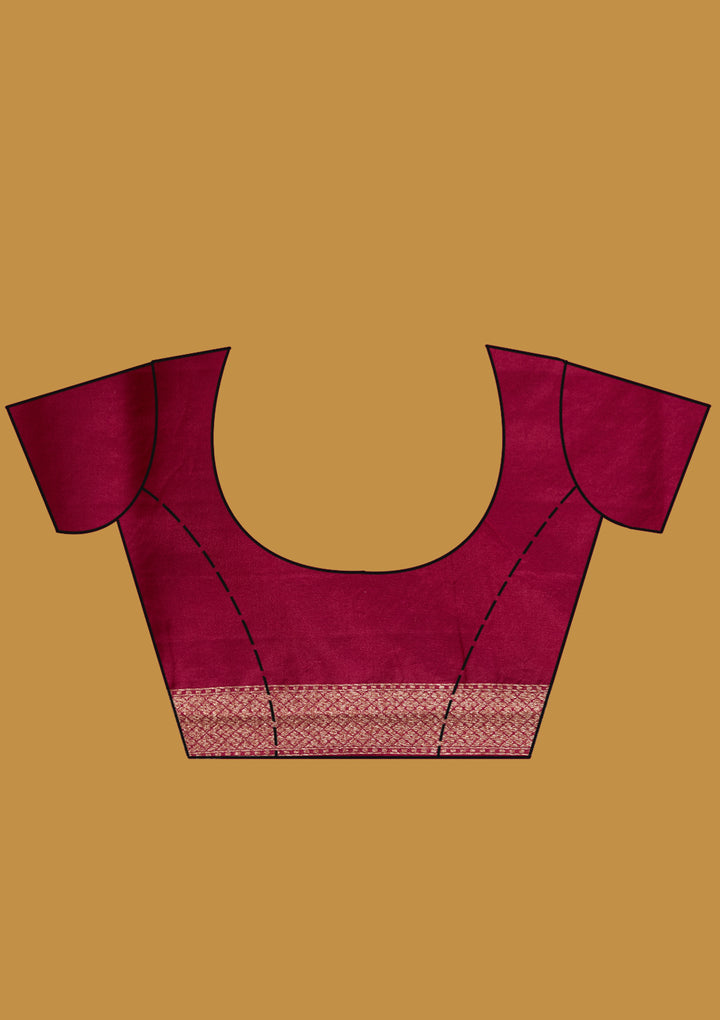 Wine Zariwork (Gold) Silk Silk Saree