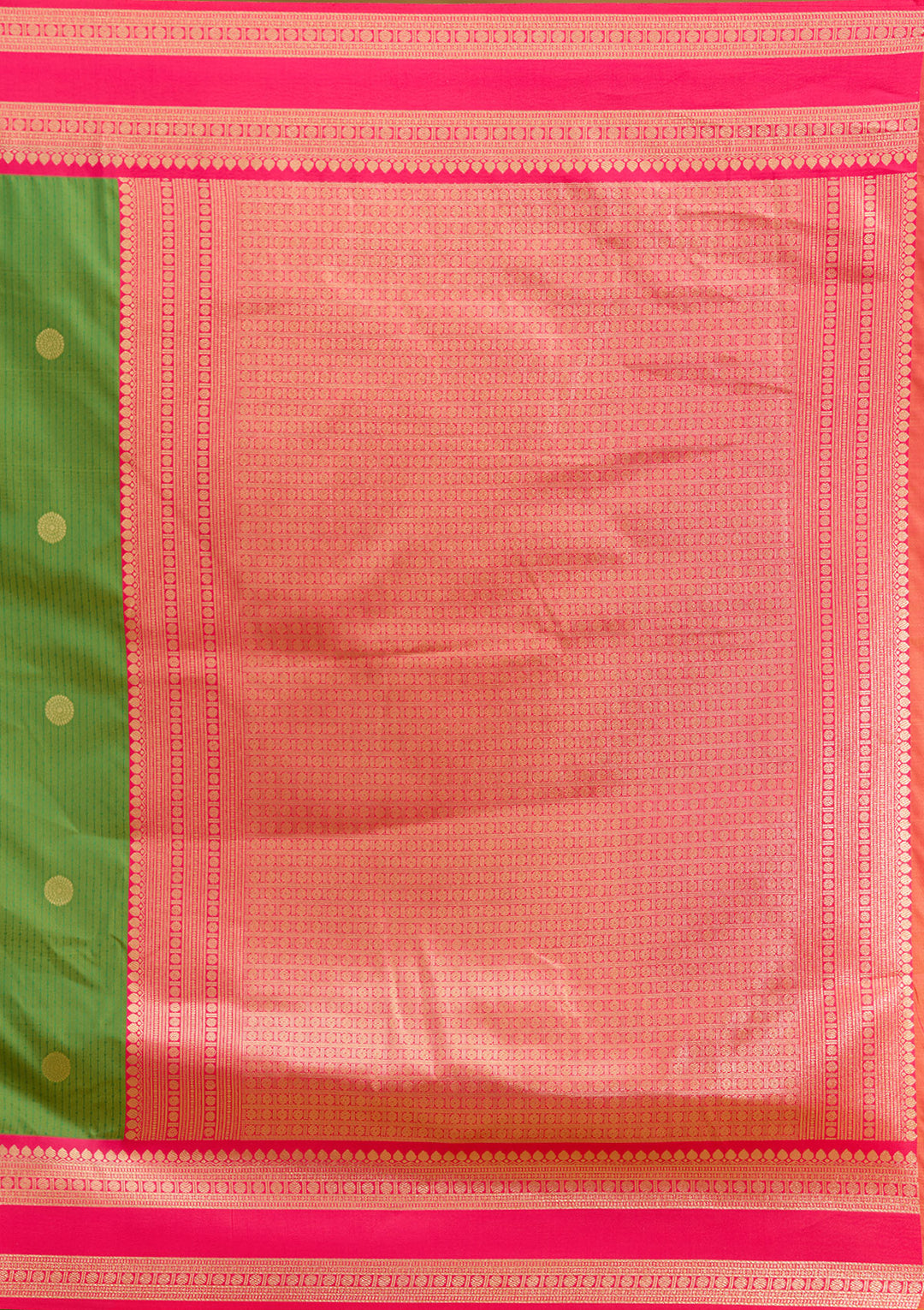 Parrot Green Zariwork (Gold) Silk Saree