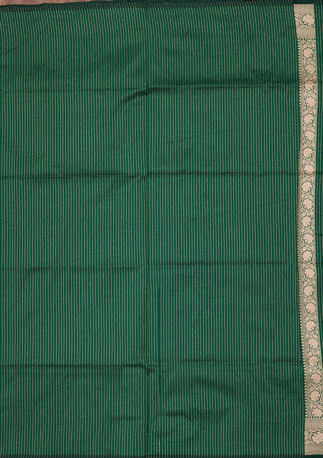 Bottle Green Zariwork Pure Silk Saree