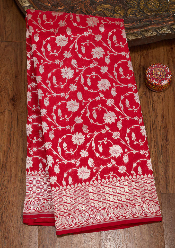 Red Zariwork Pure Silk Saree