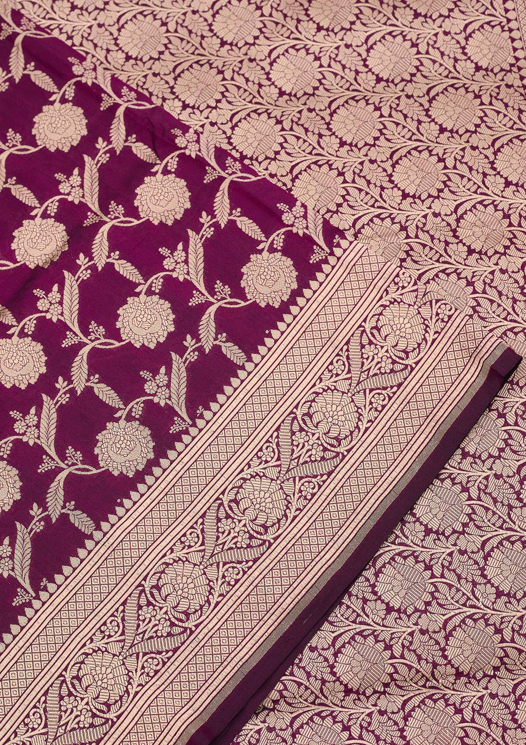 Wine Zariwork Pure Silk Saree