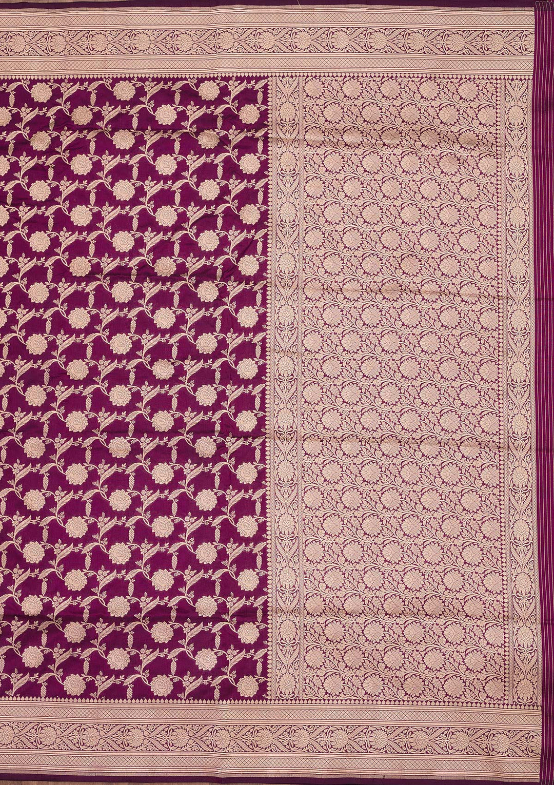 Wine Zariwork Pure Silk Saree