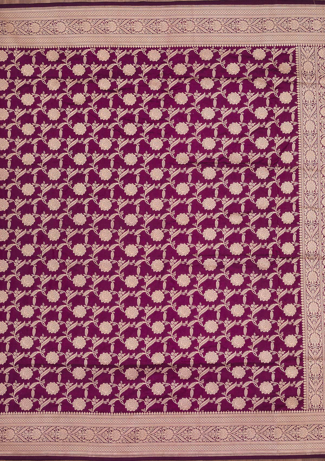 Wine Zariwork Pure Silk Saree