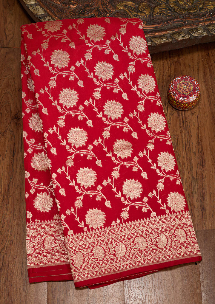 Red Zariwork Pure Silk Saree