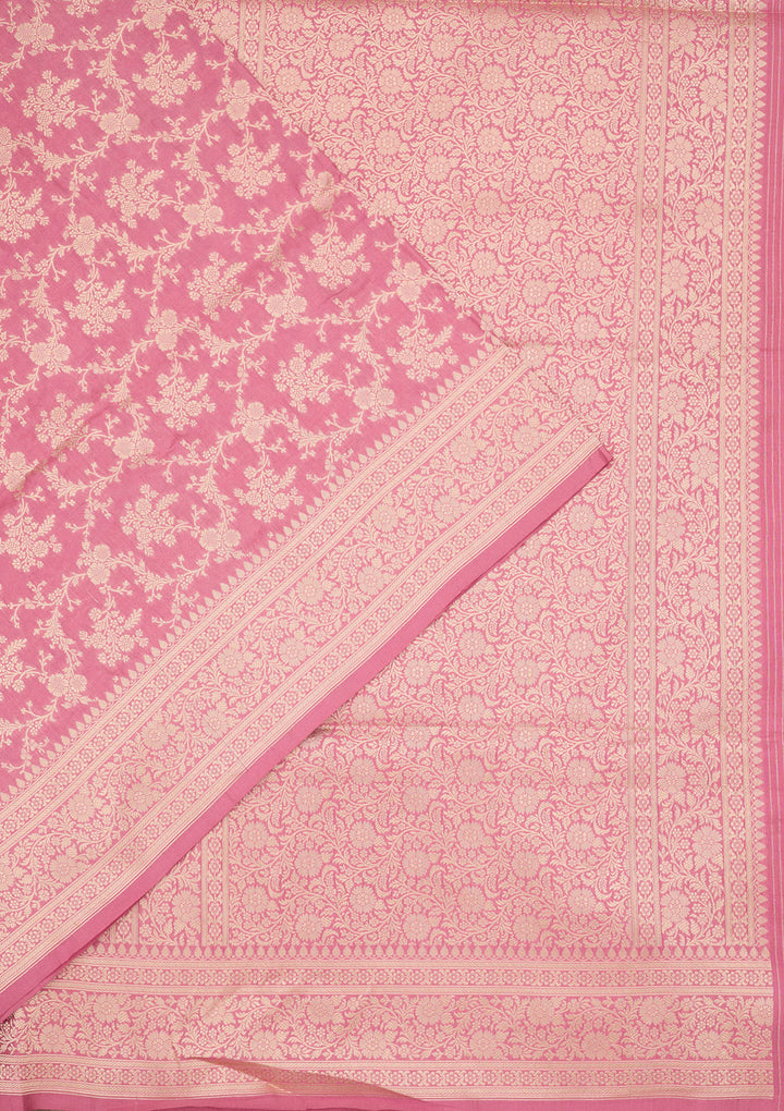 Pink Zariwork Pure Silk Saree