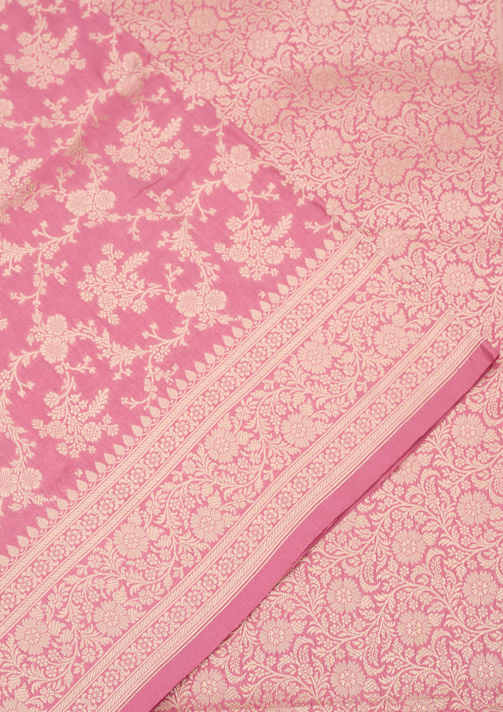 Pink Zariwork Pure Silk Saree