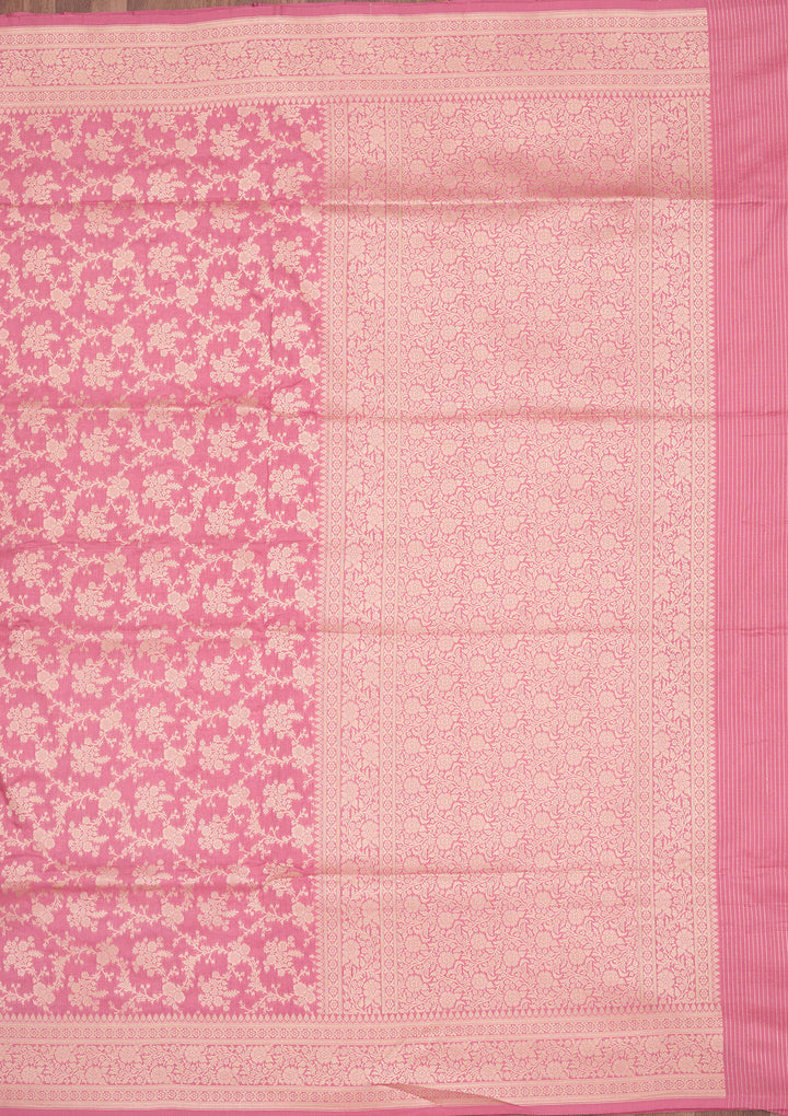Pink Zariwork Pure Silk Saree