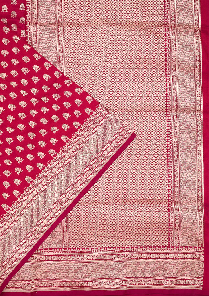 Magenta Pink Zariwork Pure Silk Saree