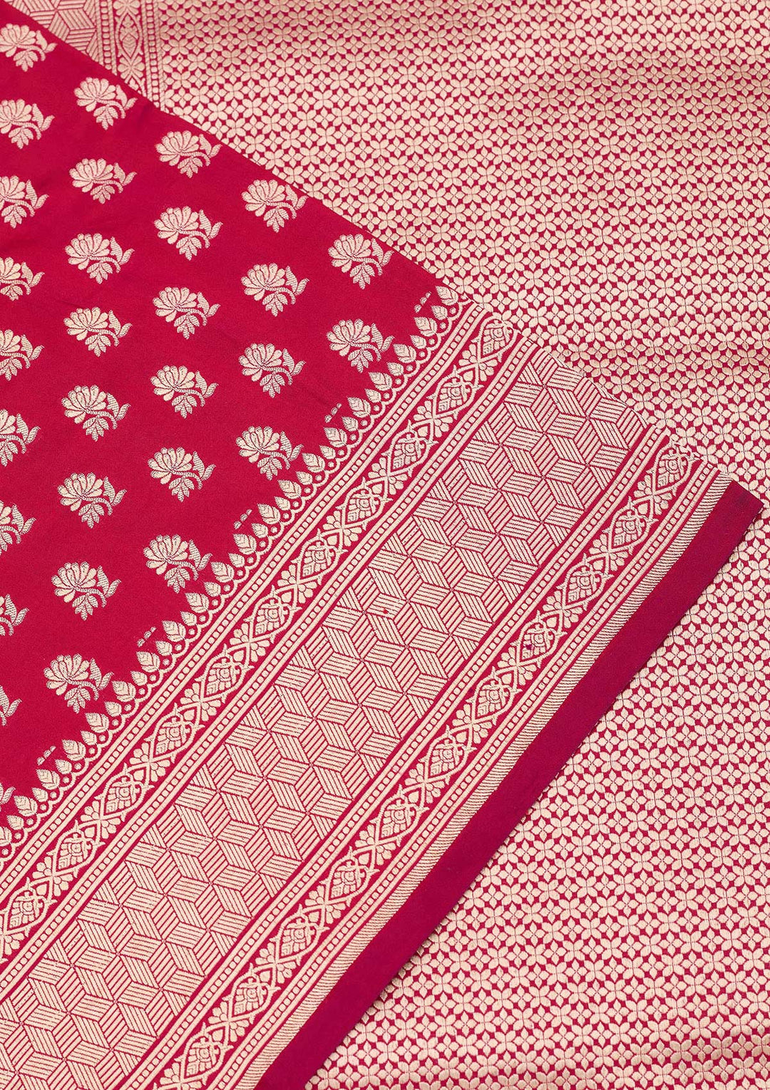 Magenta Pink Zariwork Pure Silk Saree