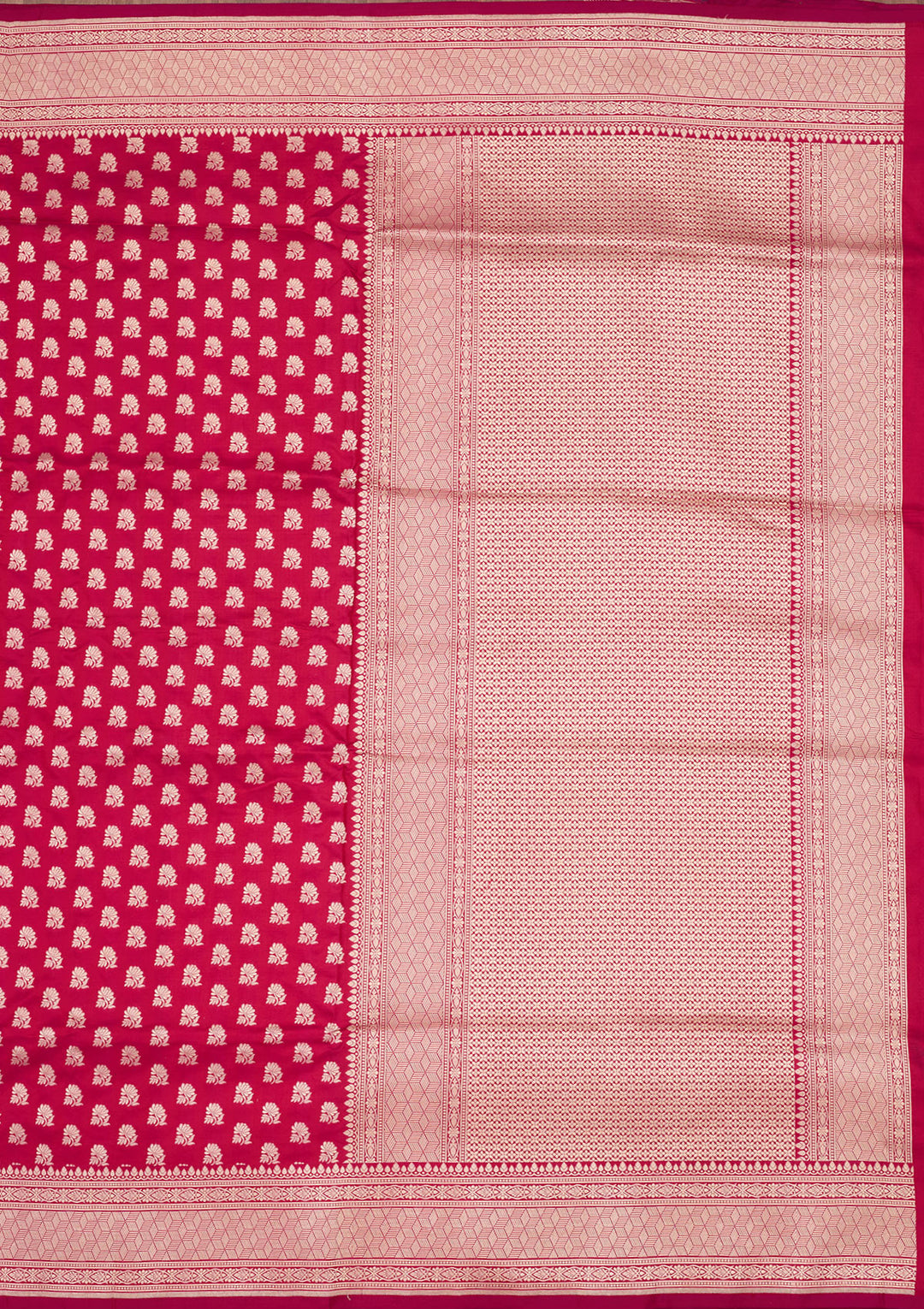 Magenta Pink Zariwork Pure Silk Saree