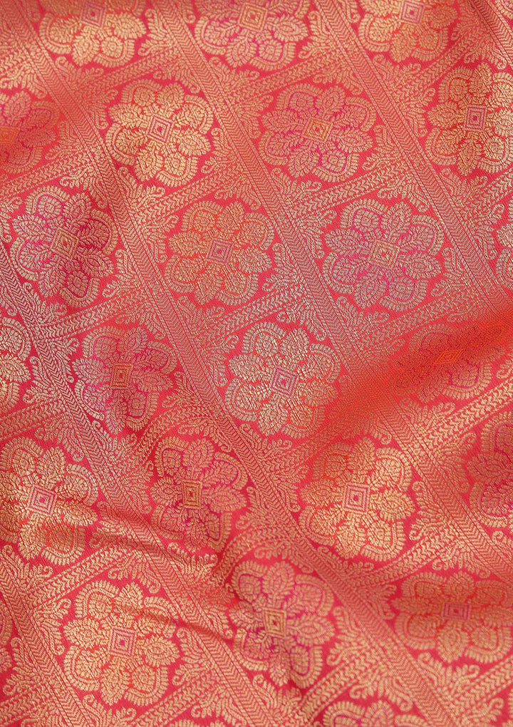 Rani Pink Zariwork Pure Silk Saree