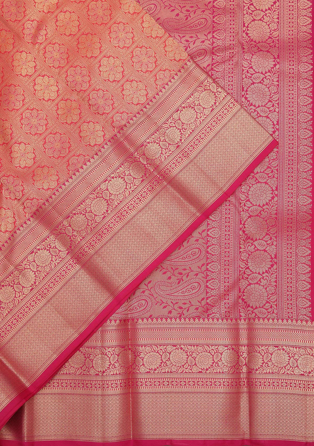 Rani Pink Zariwork Pure Silk Saree
