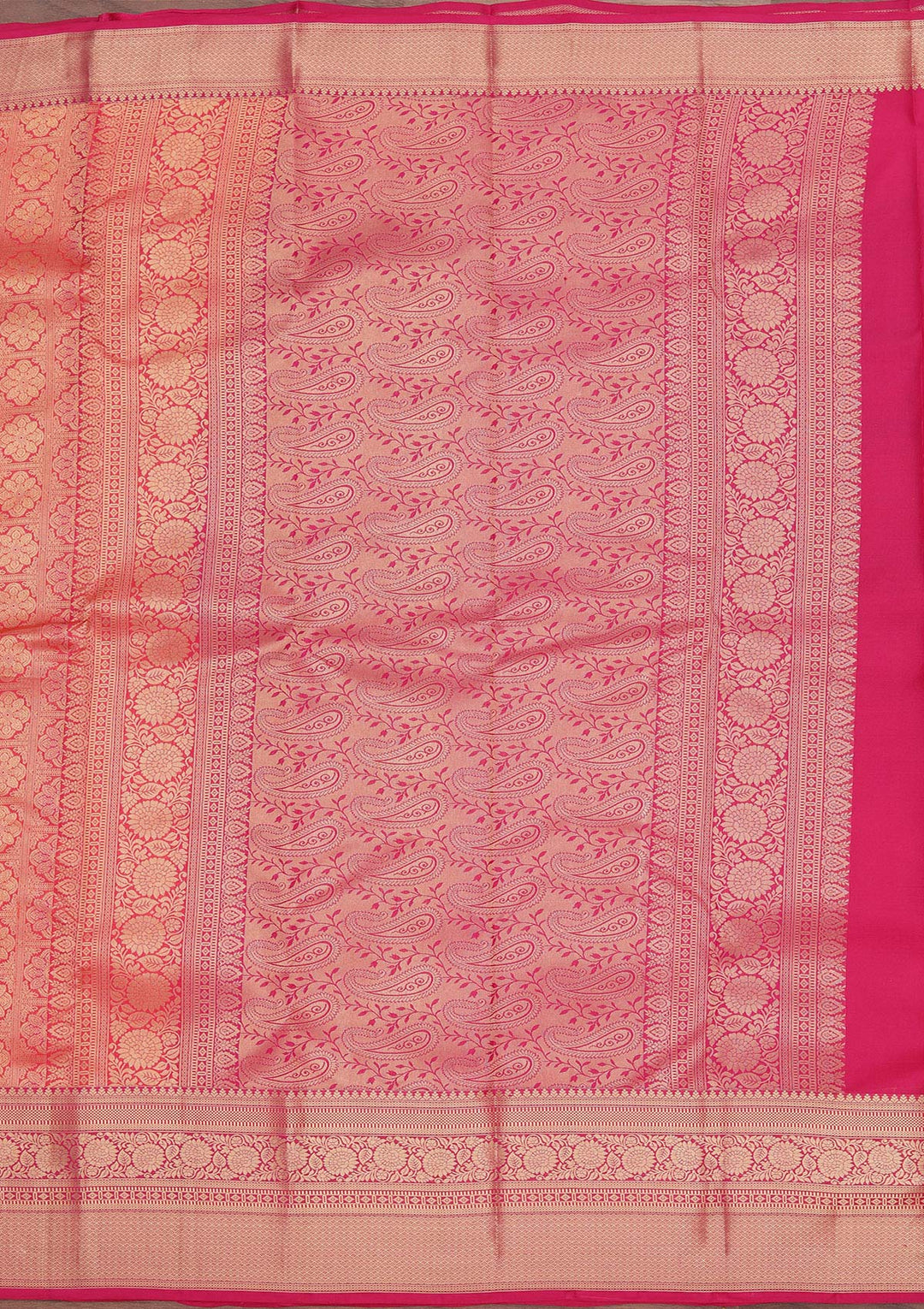 Rani Pink Zariwork Pure Silk Saree