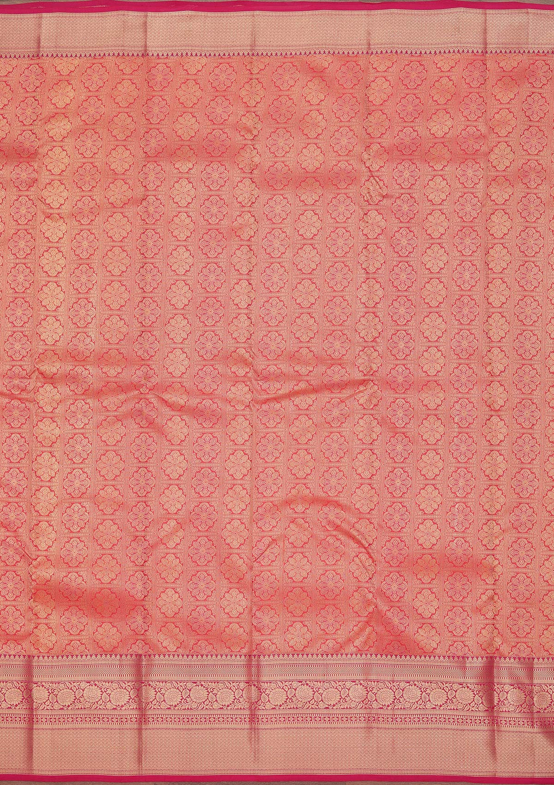 Rani Pink Zariwork Pure Silk Saree