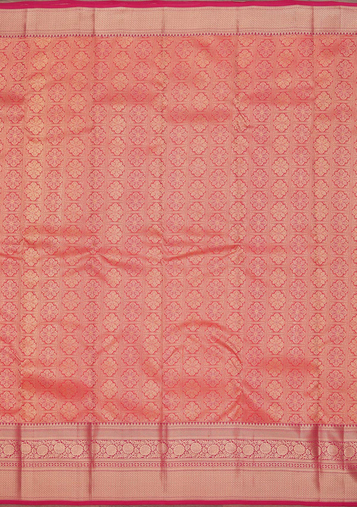 Rani Pink Zariwork Pure Silk Saree