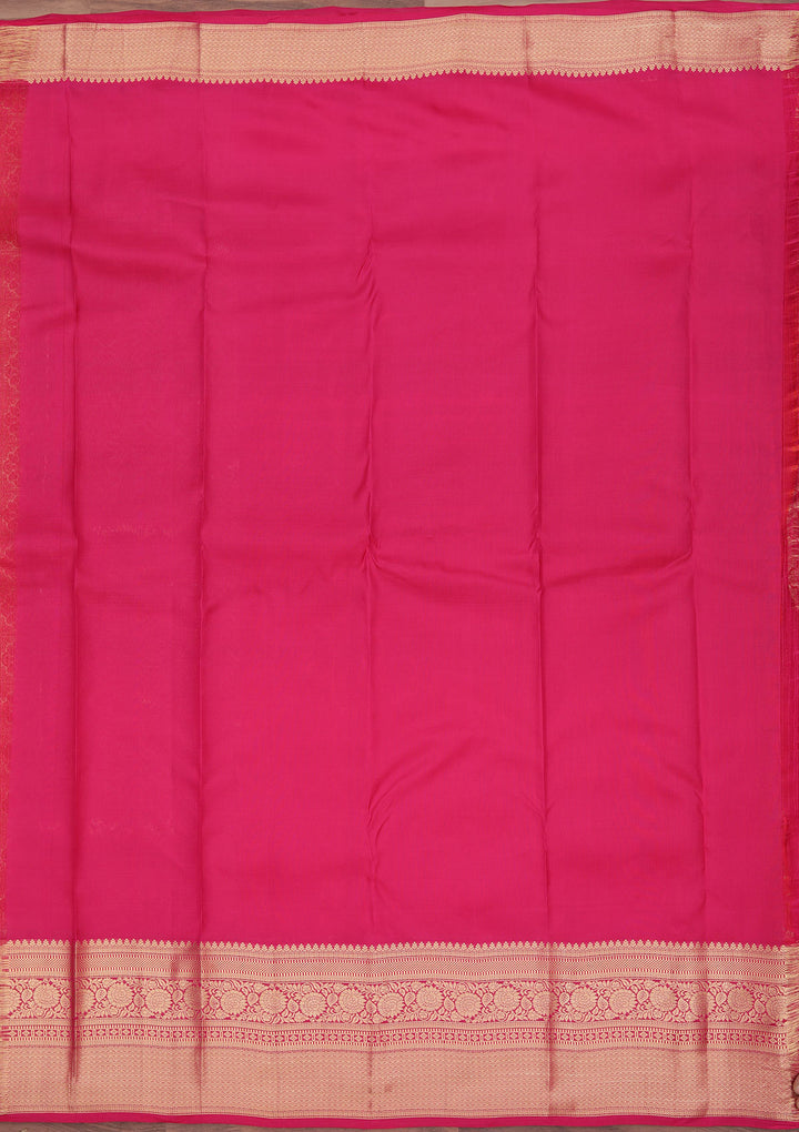 Rani Pink Zariwork Pure Silk Saree