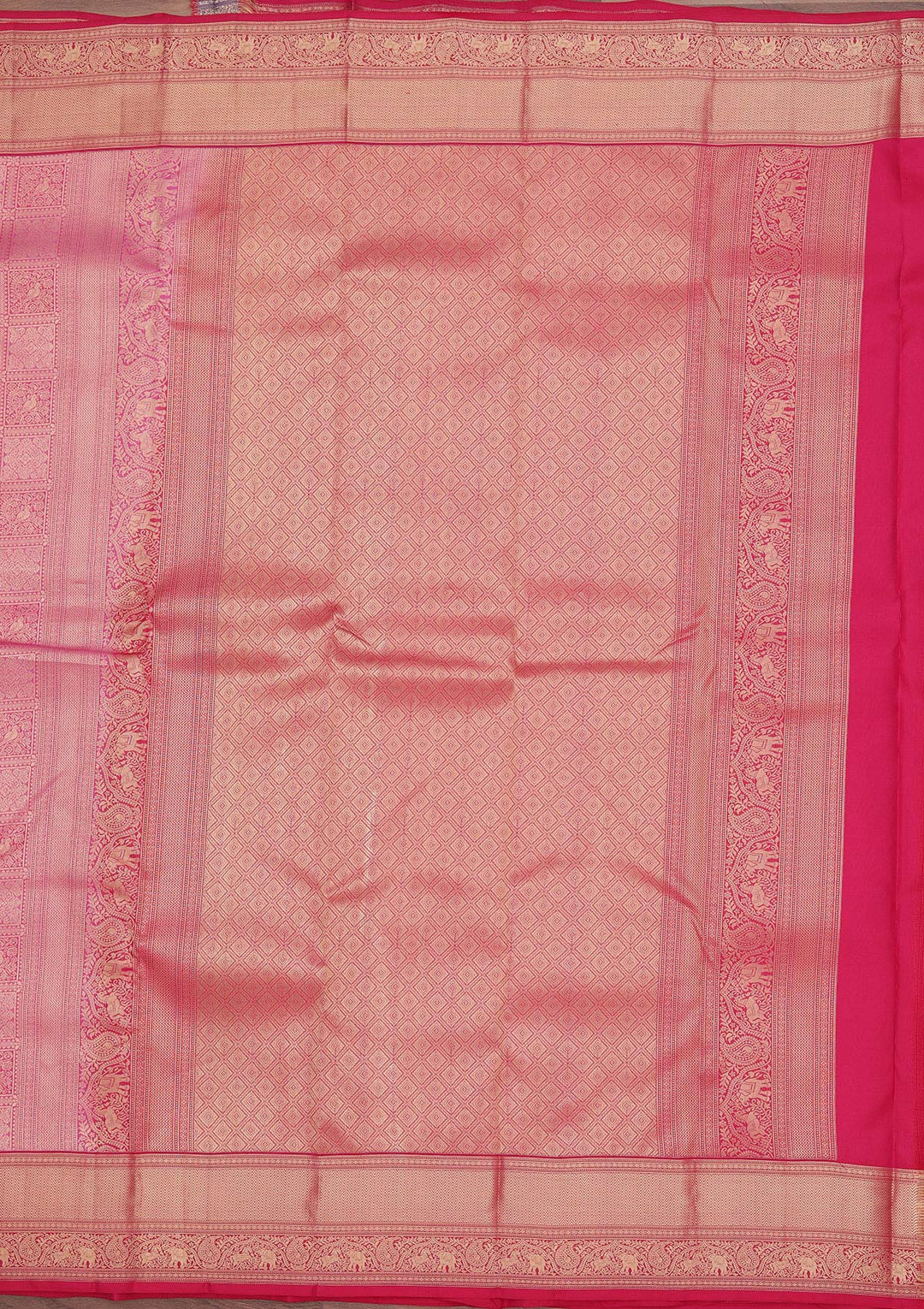 Onion Pink Zariwork Pure Silk Saree