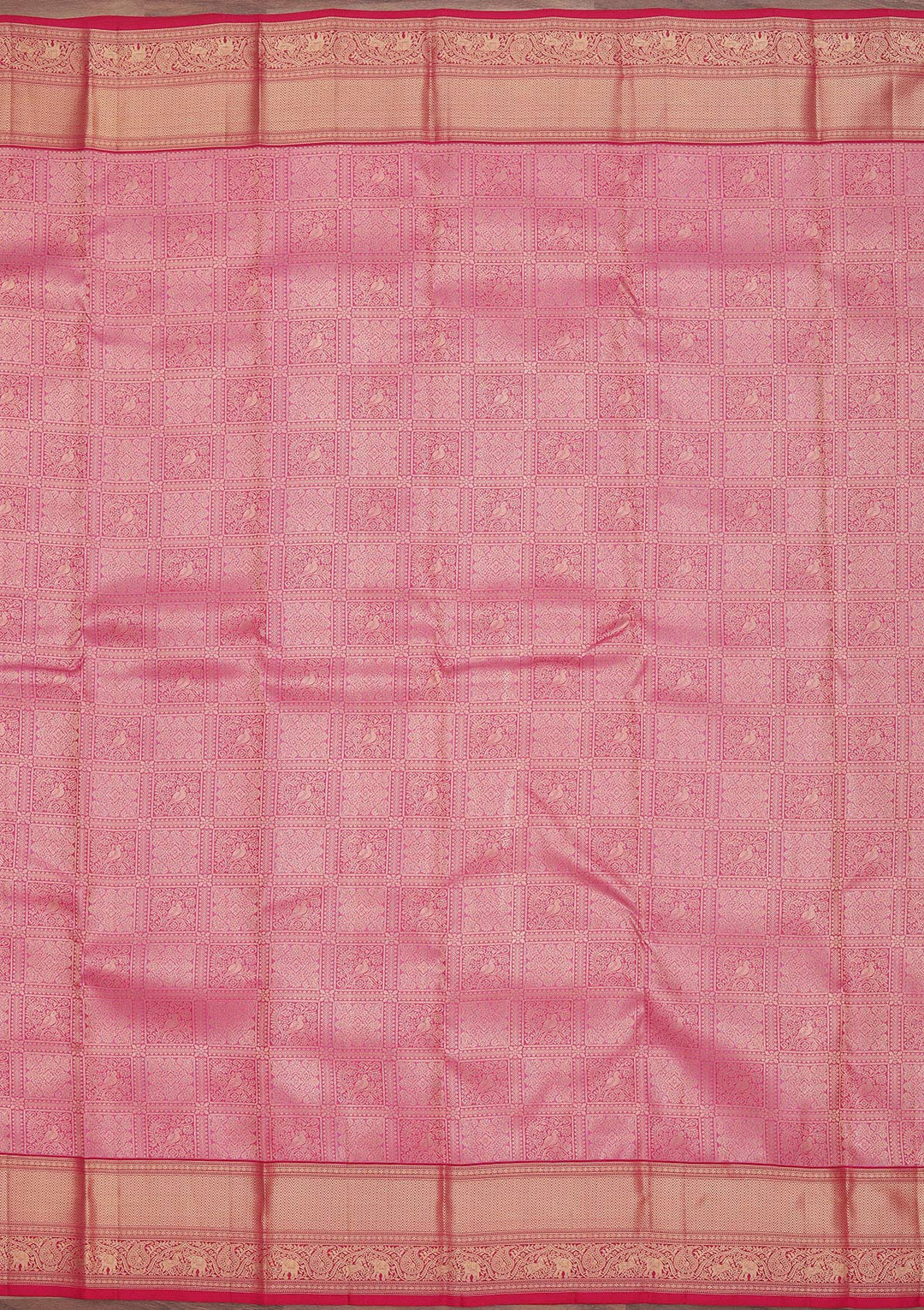 Onion Pink Zariwork Pure Silk Saree