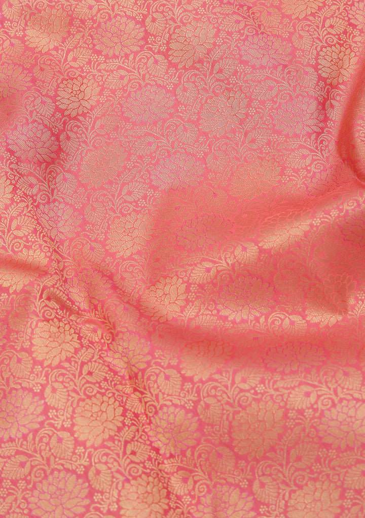 Onion Pink Zariwork Pure Silk Saree