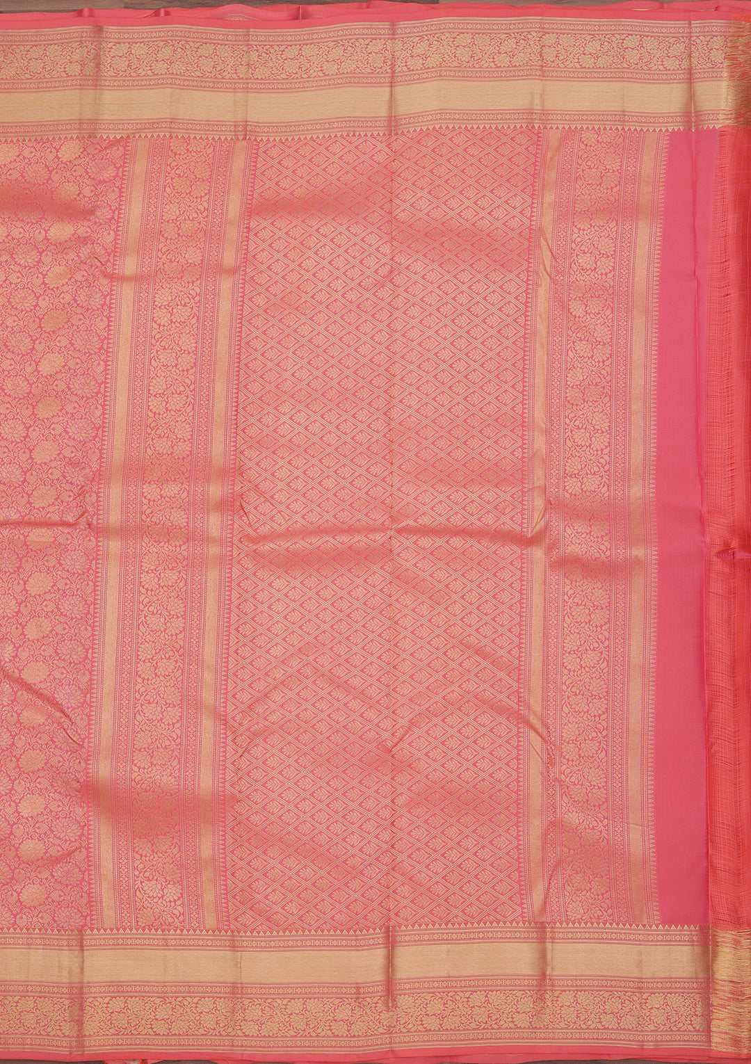 Onion Pink Zariwork Pure Silk Saree