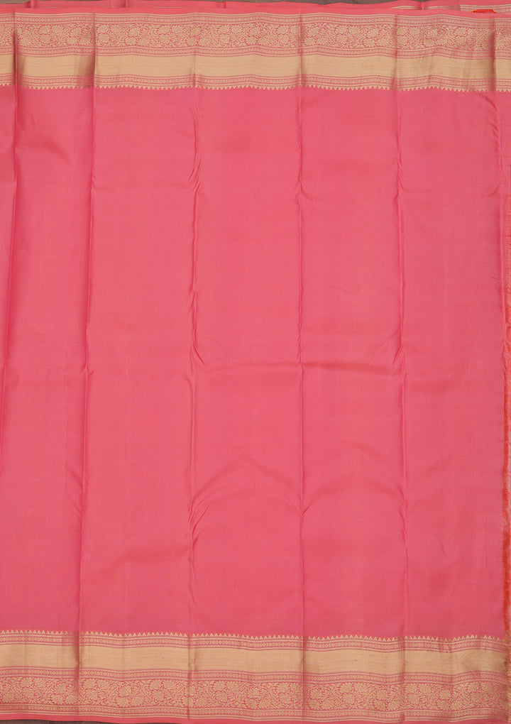 Onion Pink Zariwork Pure Silk Saree