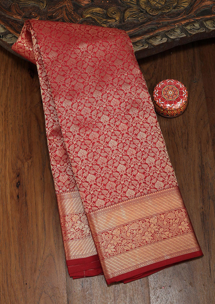 Maroon Zariwork Pure Silk Saree