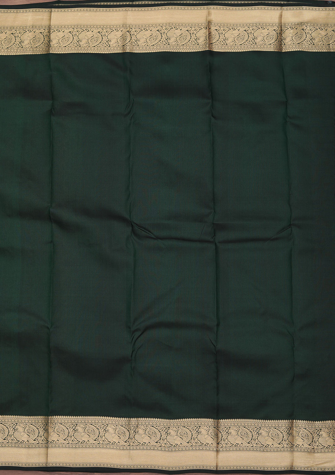 Bottle Green Zariwork Pure Silk Saree