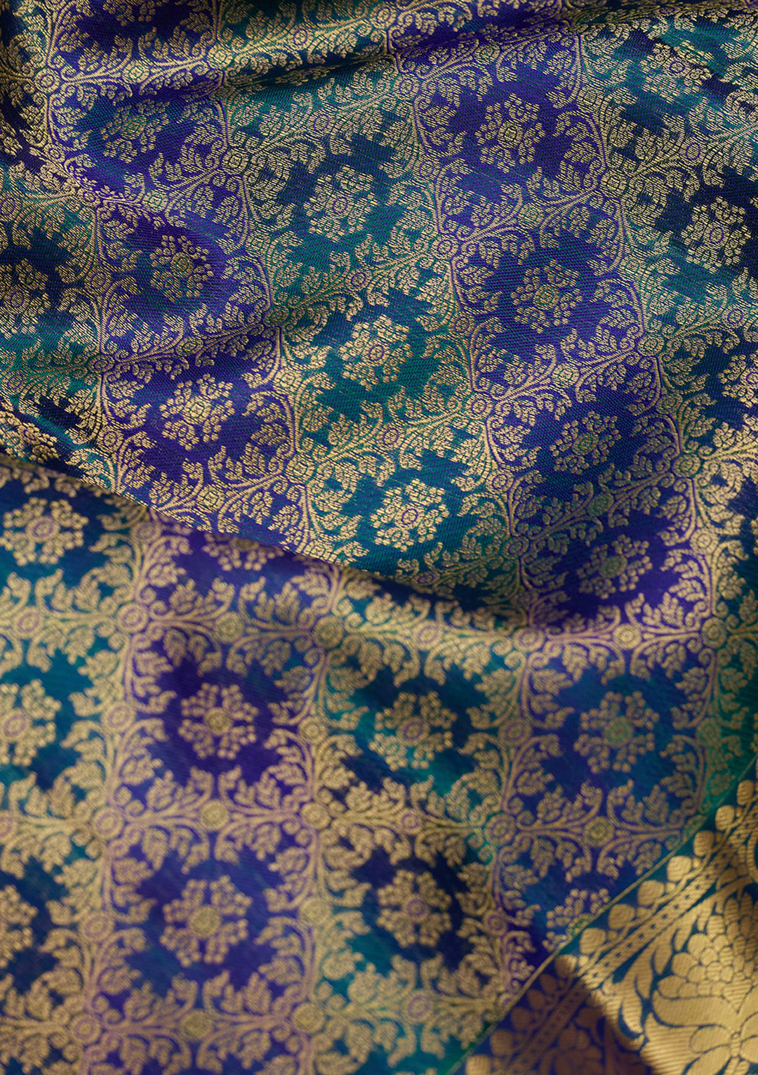 Sky Blue Zariwork (Gold) Silk Saree