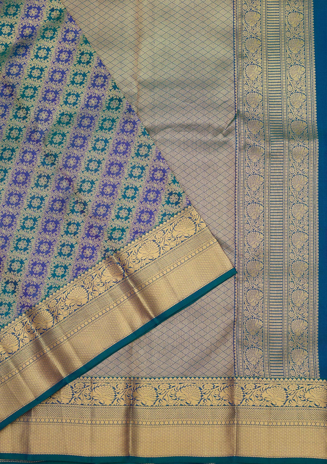 Sky Blue Zariwork (Gold) Silk Saree