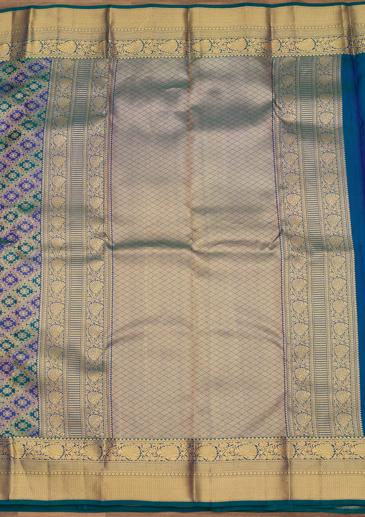 Sky Blue Zariwork (Gold) Silk Saree