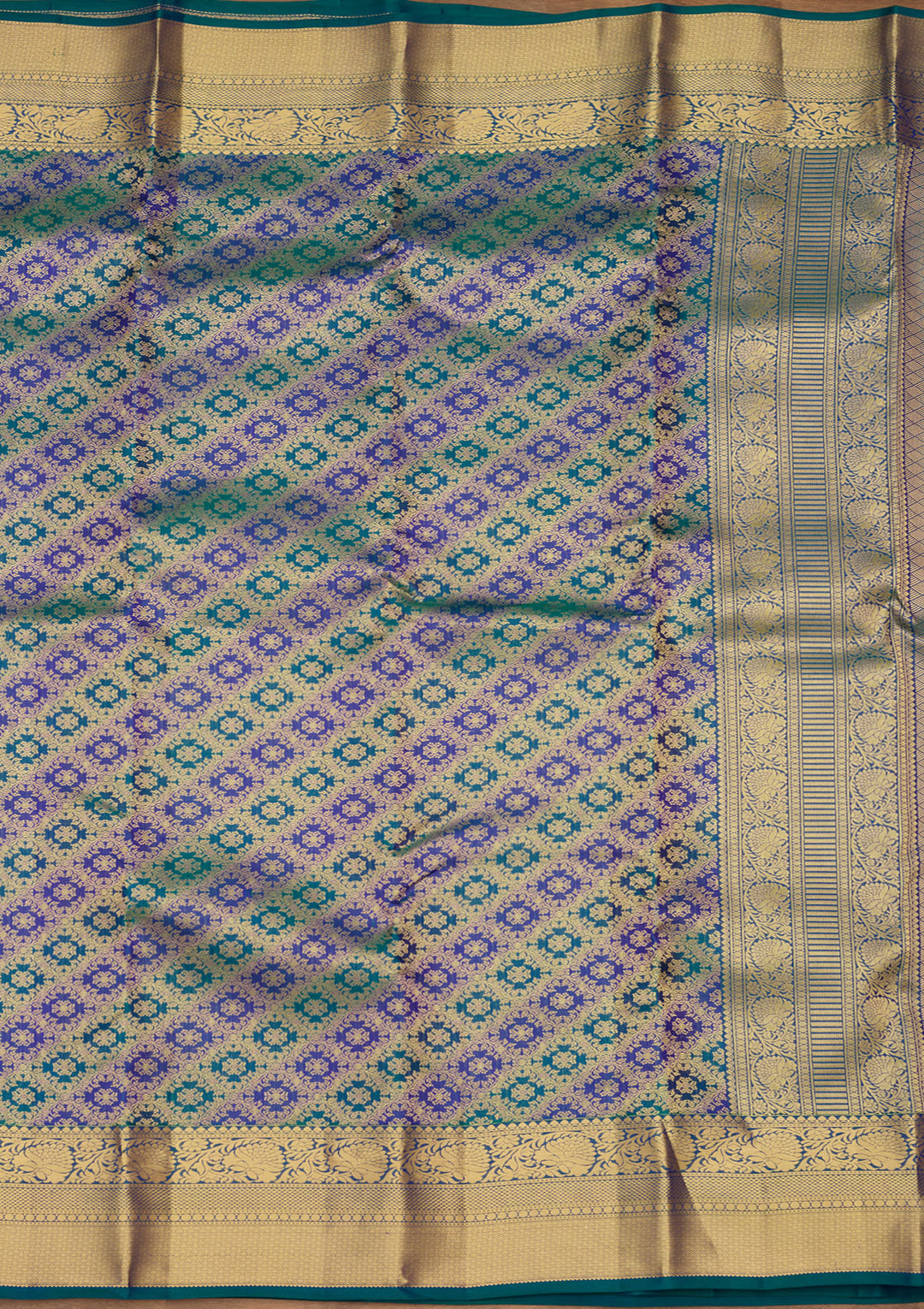 Sky Blue Zariwork (Gold) Silk Saree