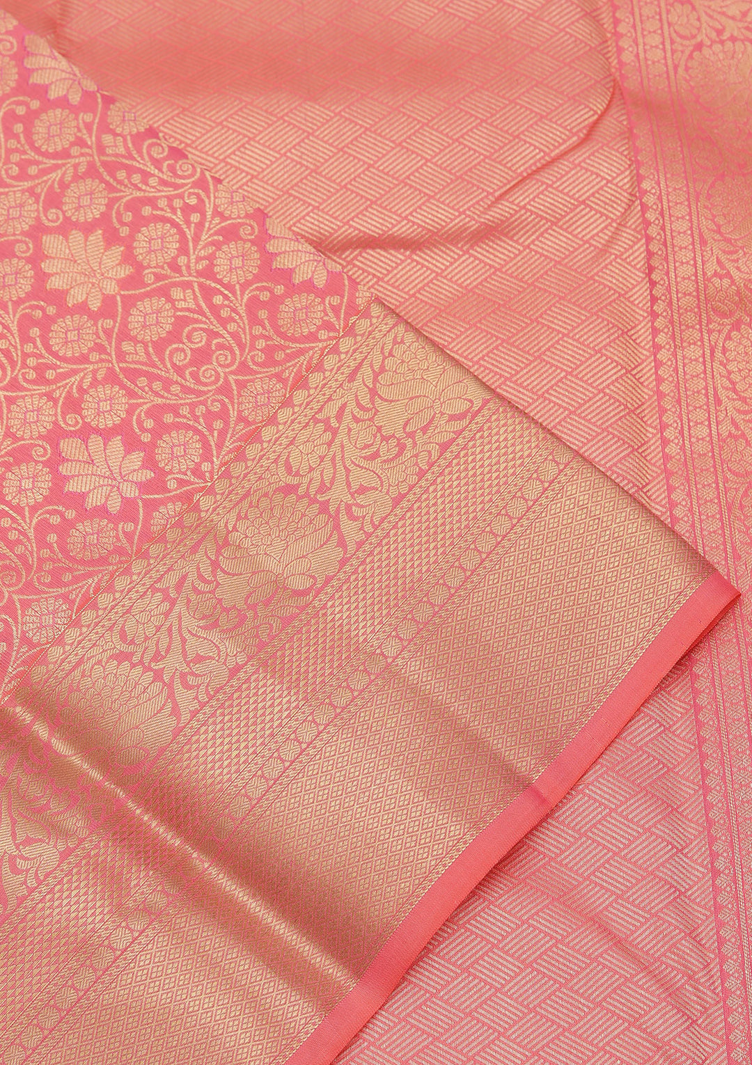 Onion Pink Zariwork Pure Silk Saree