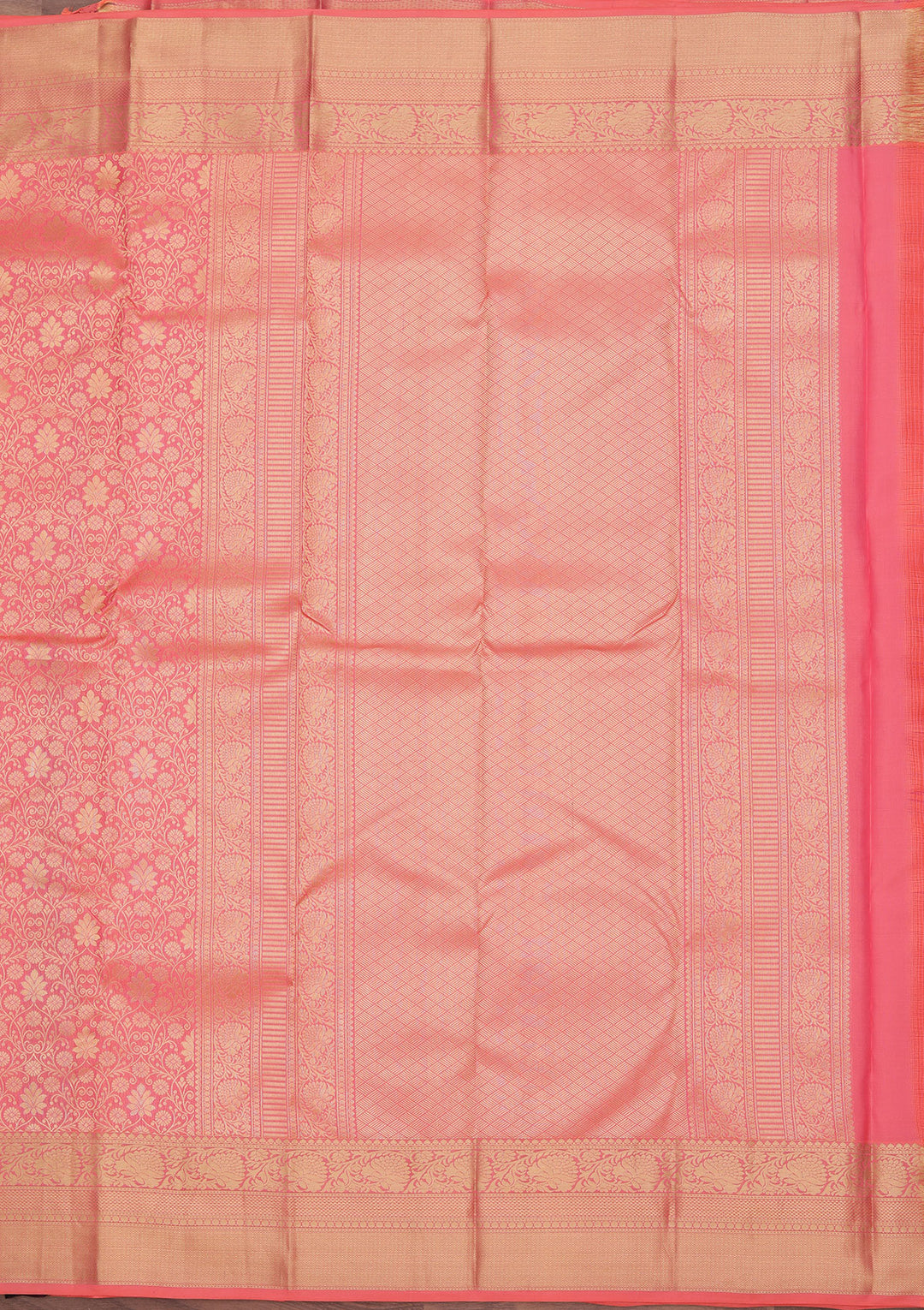 Onion Pink Zariwork Pure Silk Saree