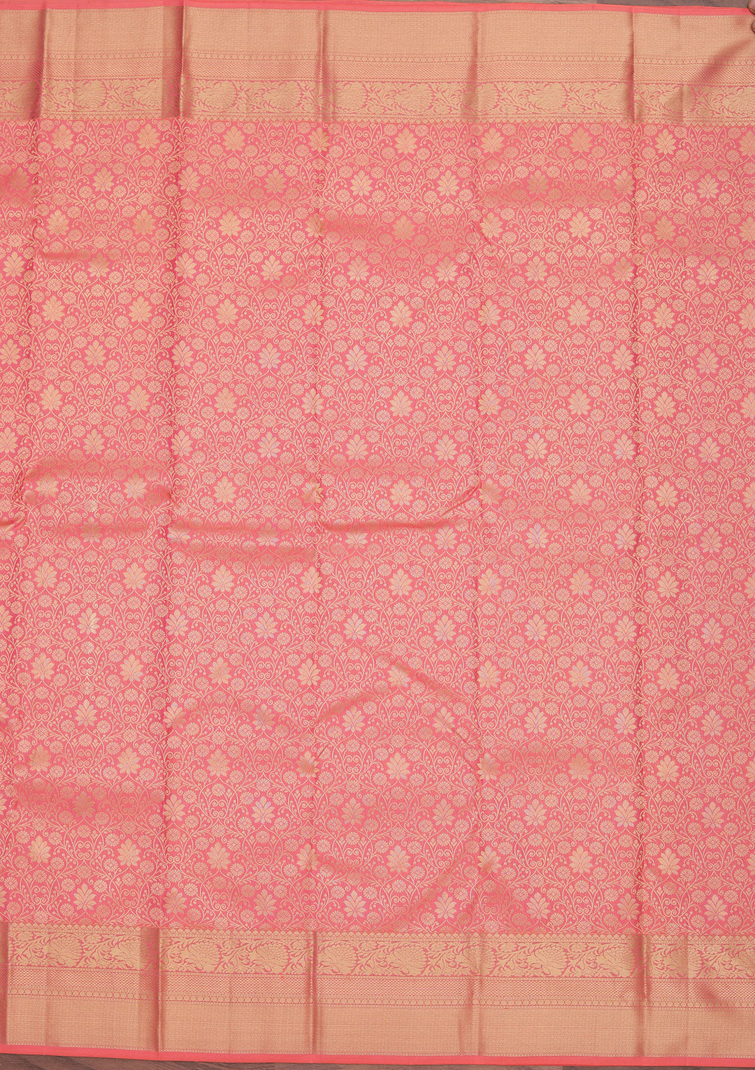 Onion Pink Zariwork Pure Silk Saree