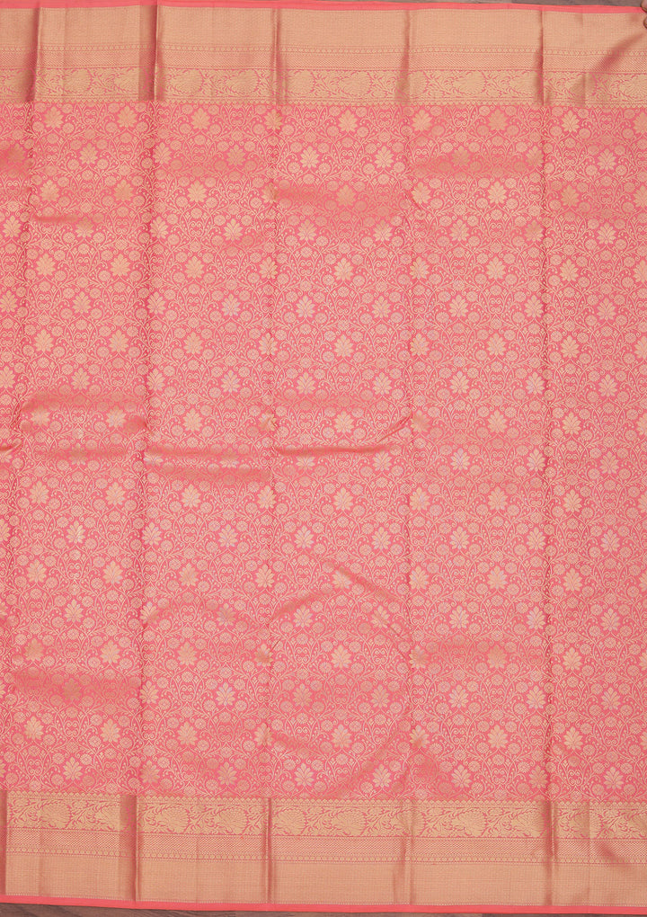 Onion Pink Zariwork Pure Silk Saree