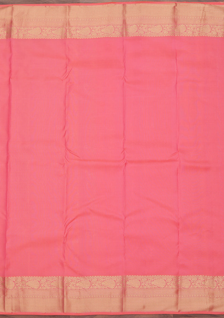 Onion Pink Zariwork Pure Silk Saree