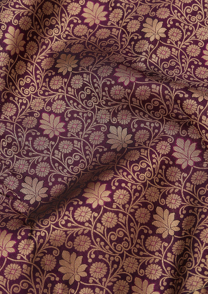 Purple Zariwork Pure Silk Saree