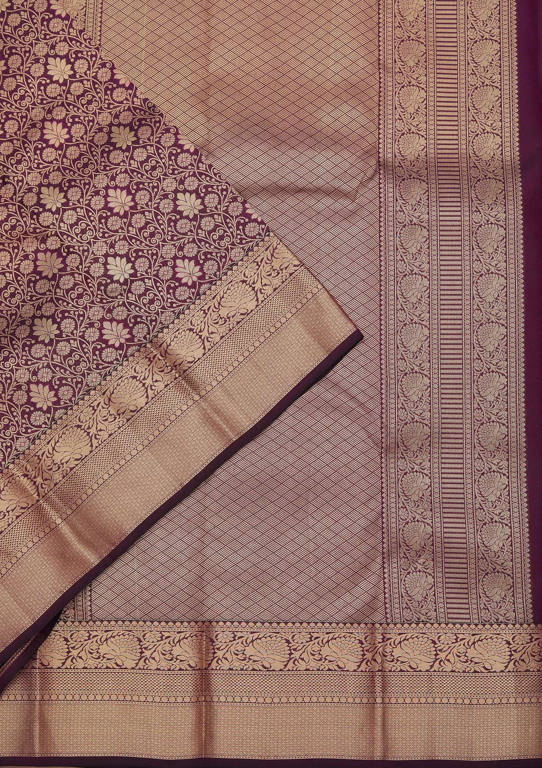 Purple Zariwork Pure Silk Saree