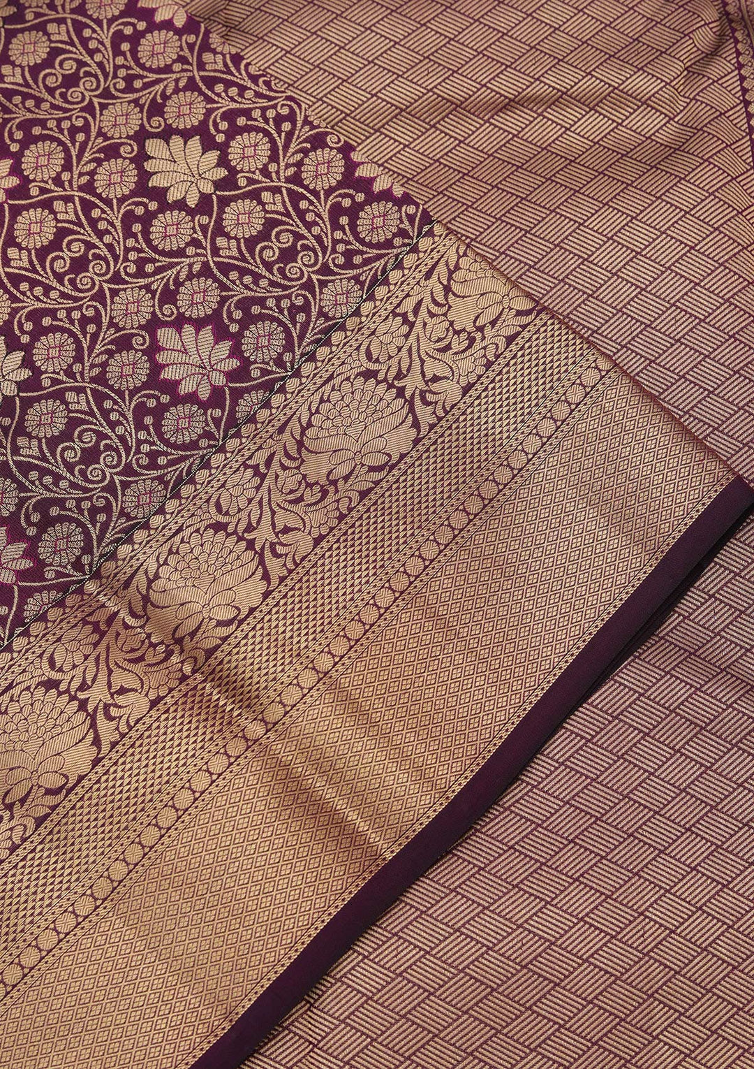Purple Zariwork Pure Silk Saree