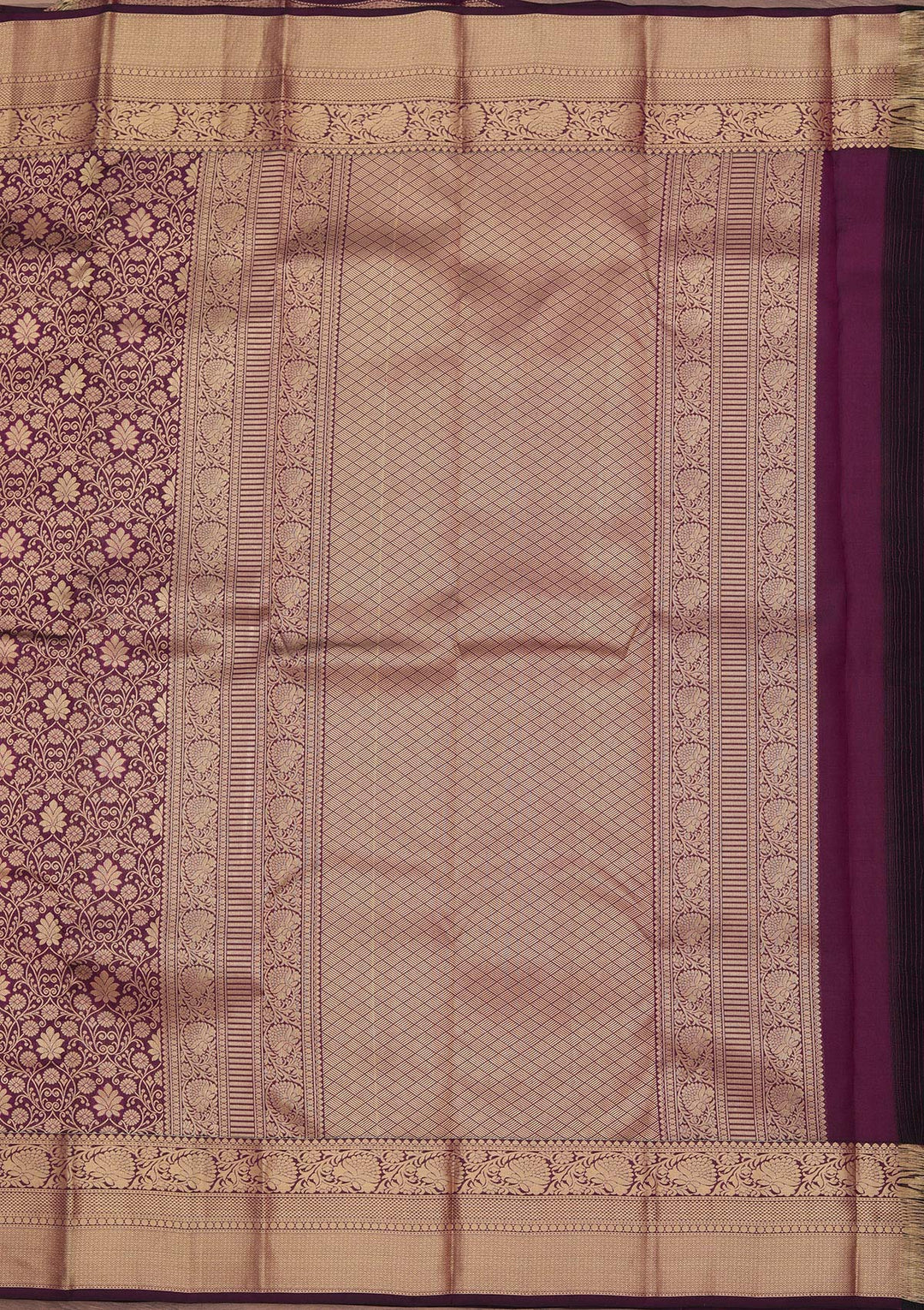 Purple Zariwork Pure Silk Saree