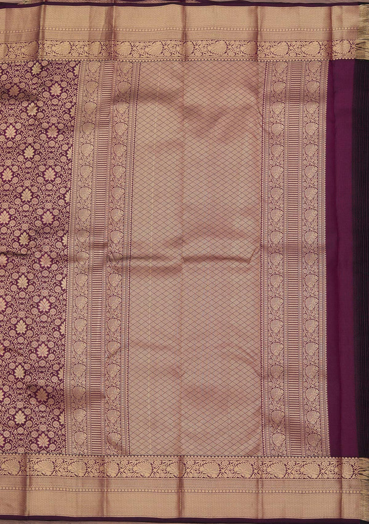 Purple Zariwork Pure Silk Saree