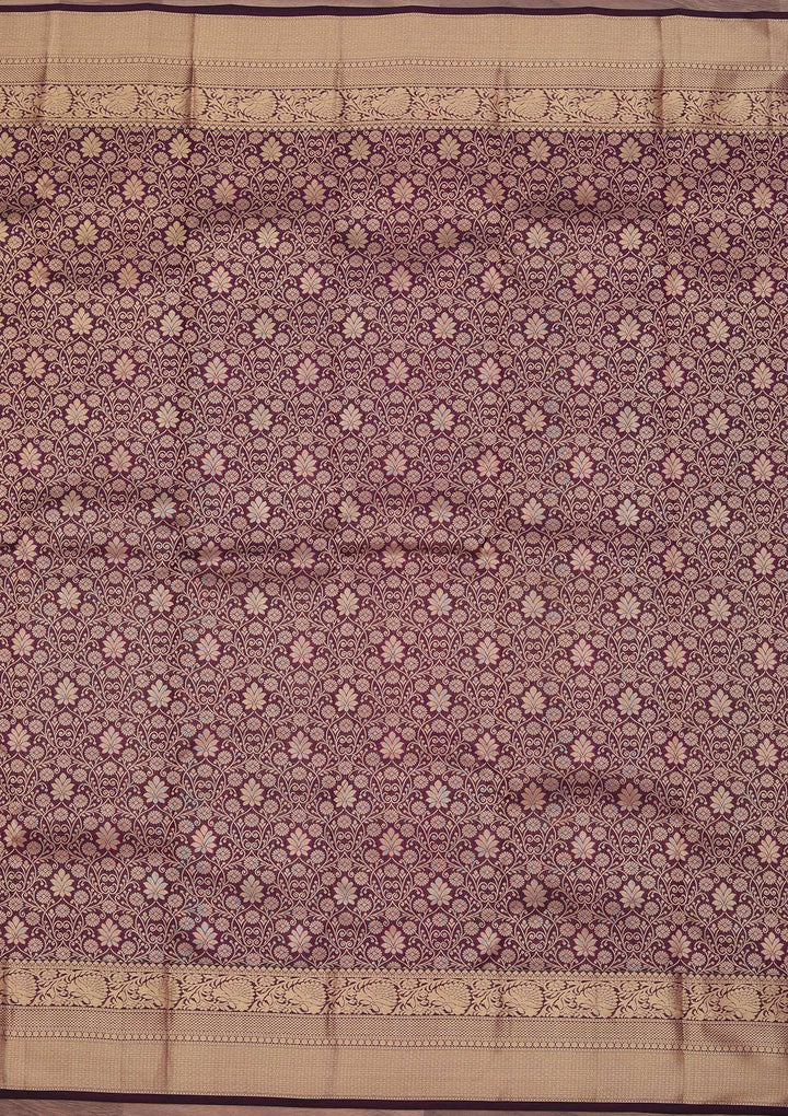 Purple Zariwork Pure Silk Saree