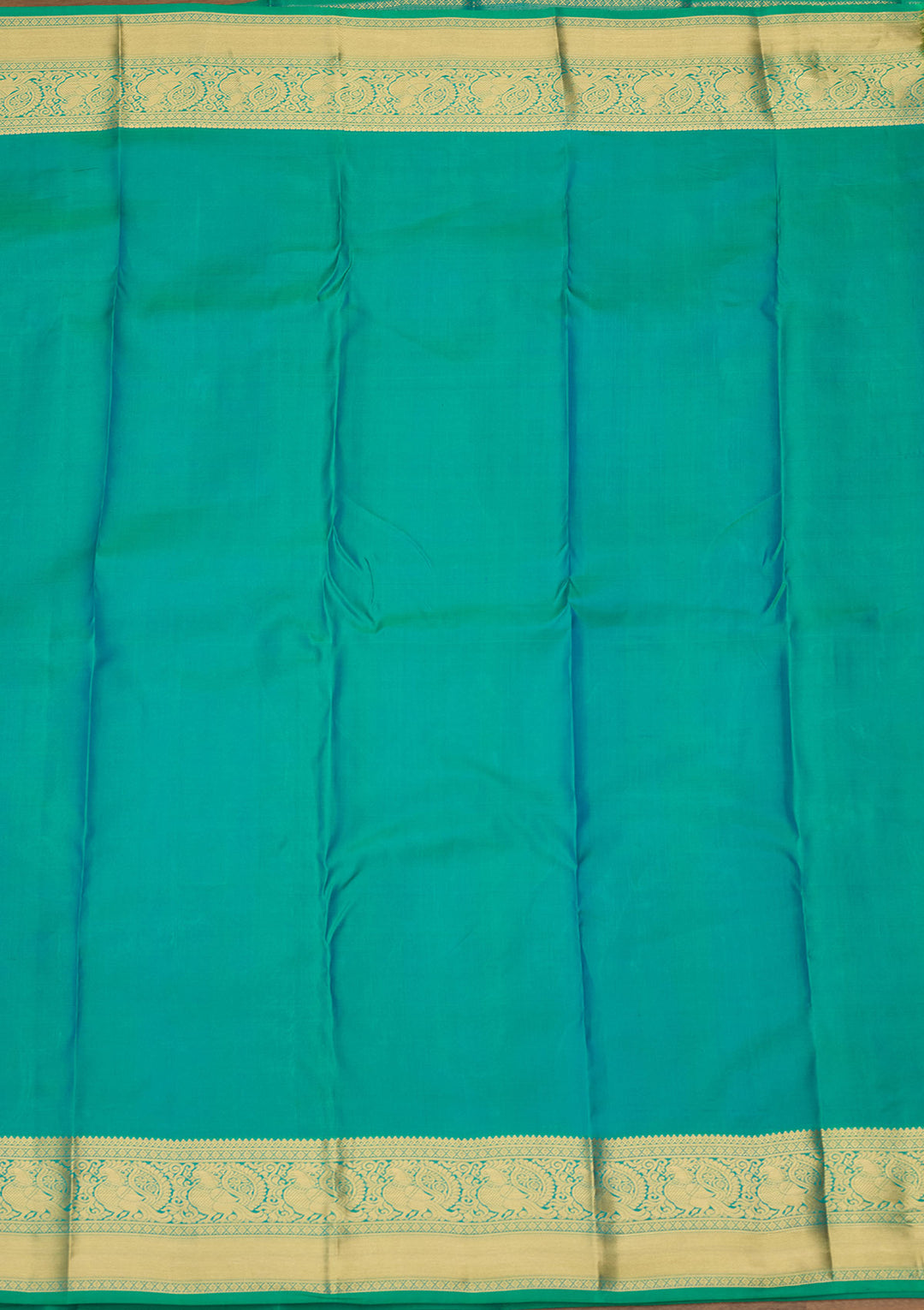 Sea Green Zariwork (Gold) Silk Silk Saree