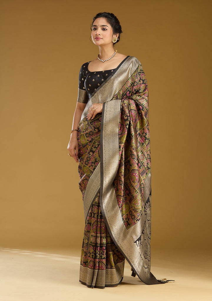 Black Zariwork (Silver) Art Silk Silk_Saree