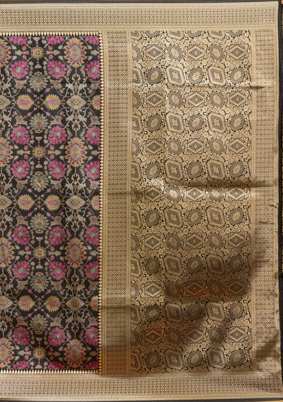 Black Zariwork (Silver) Art Silk Saree