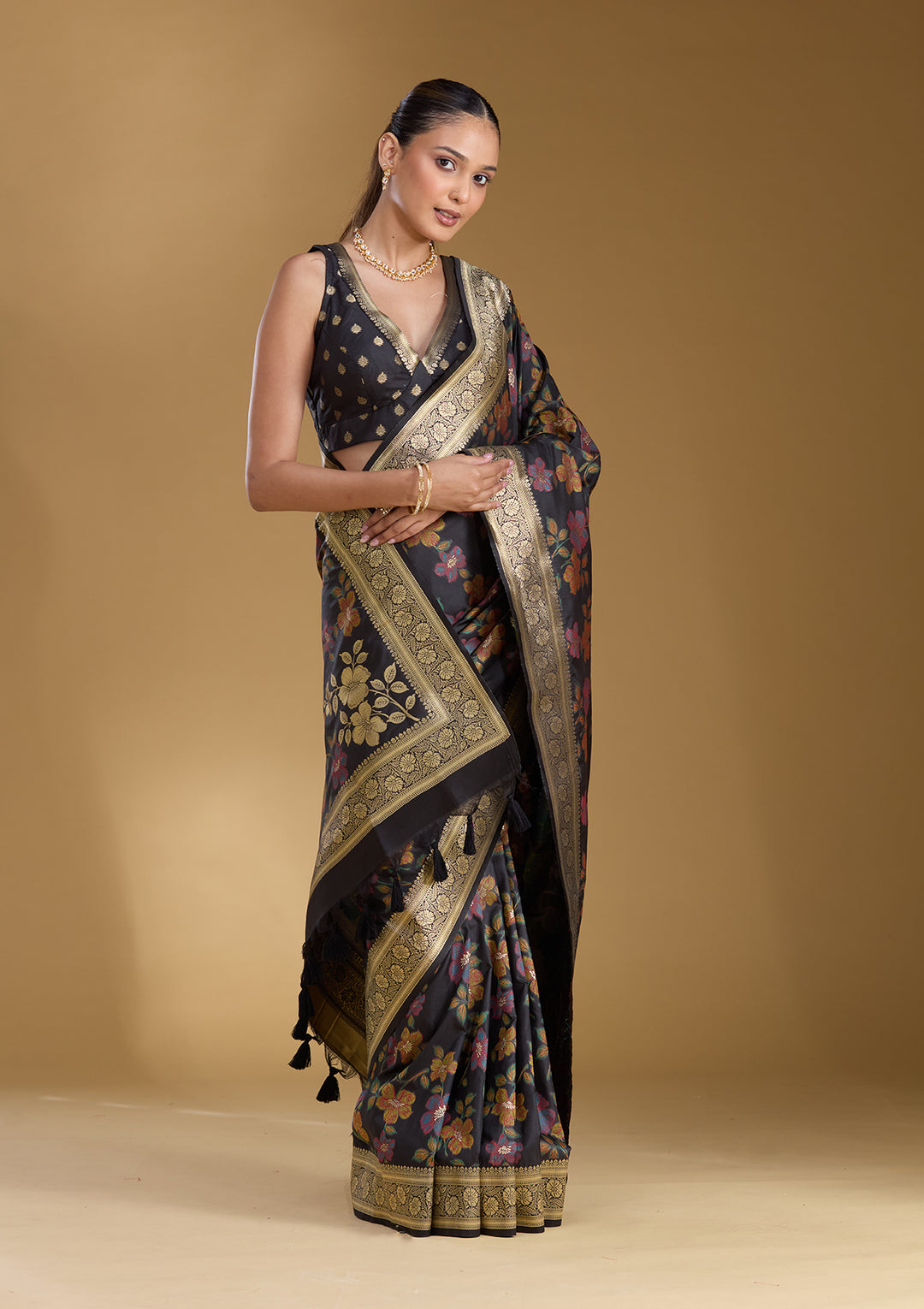 Black Zariwork (Gold) Art Silk Silk_Saree